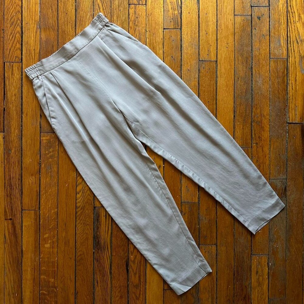 ALLSAINTS Capri Ankle Pant‎ Women 00 Silver Beige Shiny Regency Business